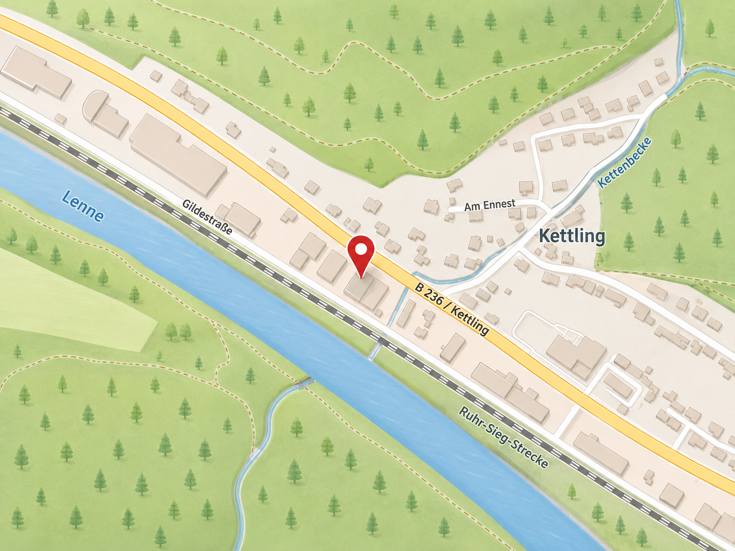 Karte mit dem Standort der Autowerkstatt Martin Patent, Gildestraße 42A, 58791 Werdohl